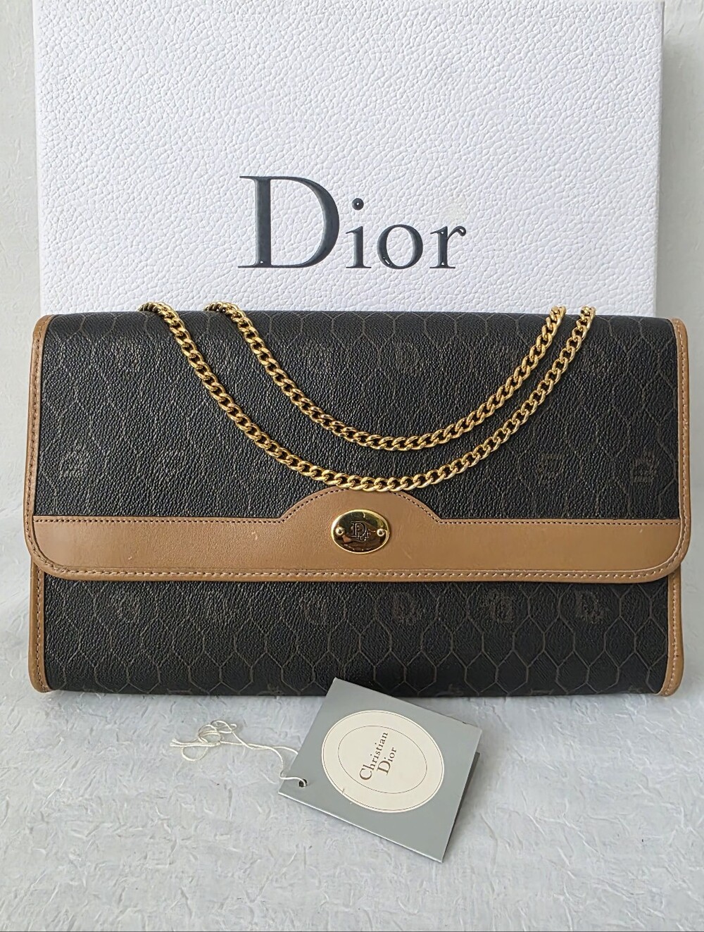 Auth Christian Dior Honeycomb Shoulder Bag